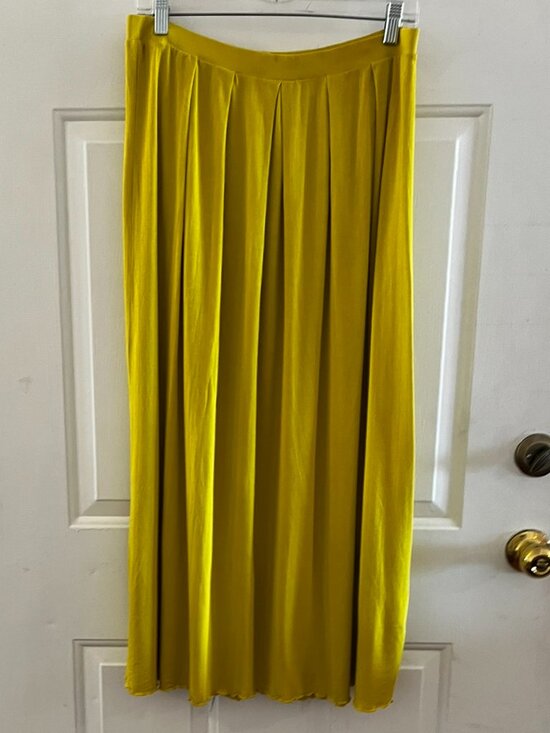 Gudrun Sjoden Dresses & Skirts - Gudrun Sjoden Woman's Yellow Ribbed Stretch Minimalist Maxi Skirt sz Lr